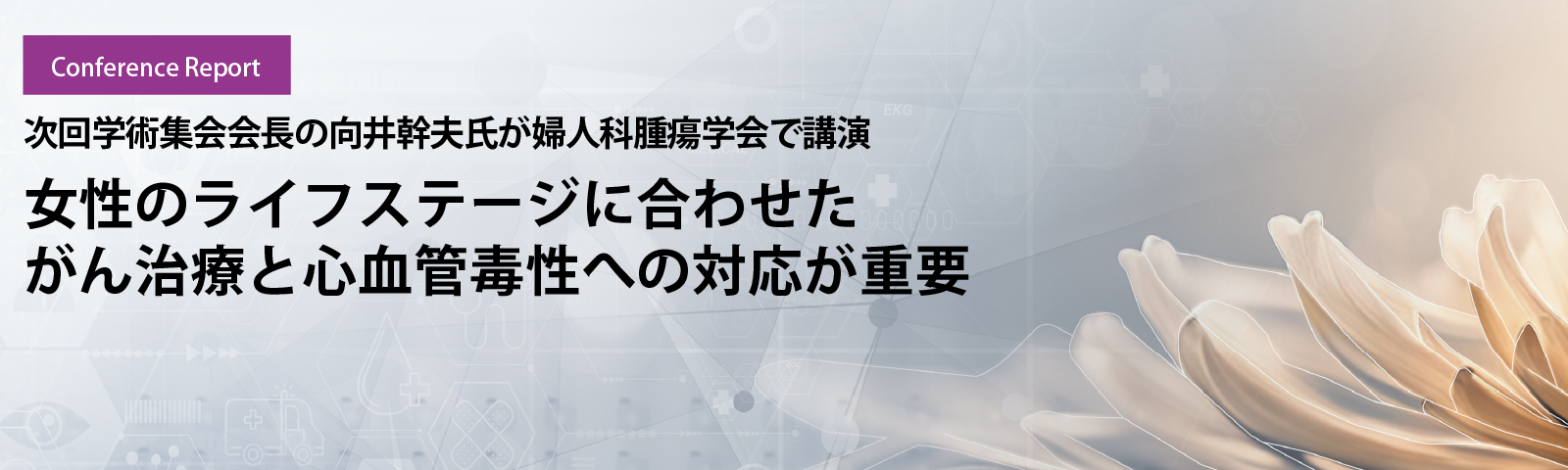 次回学術集会会長の向井幹夫氏が婦人科腫瘍学会で講演　女性のライフステージに合わせたがん治療と心血管毒性への対応が重要